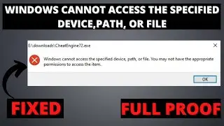 Windows cannot access the specified device path or file you may not have appropriate permission 2021