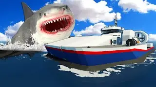 A MEGALODON Attacked Our Hovercraft in Stormworks Multiplayer!