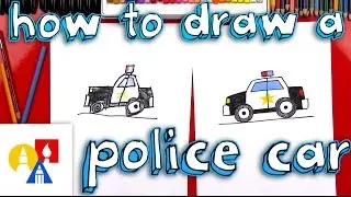 How To Draw A Cartoon Police Car