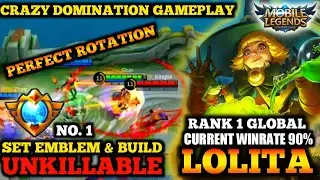 LOLITA RANK 1 GLOBAL + SET EMBLEM & BUILD 2022 | UNKILLABLE TANKY By Game House #mobilelegends