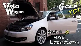 VW Golf TDI OBD II port and fuse locations