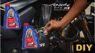 TVS Apache RTR 200 Engine Oil and Oil FIlter Change | DIY | 2019