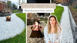 DIY Feuerstelle und Gartenweg anlegen - Rasenkantensteine setzen - New Home Serie - Teil 8