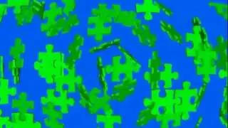 green screen area disintegrates into puzzle pieces