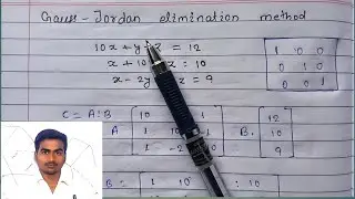 Gauss Jordan elimination method || Gauss Jordan elimination method in hindi