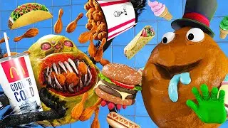 🍔Накорми 😳Четыре Разных 👹МОНСТРА 💩ПОУ?! (Мукбанг)