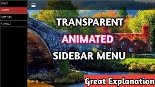 How to Create a Animated Sidebar Menu using HTML, CSS & JavaScript | HTML sidebar hindi tutorial