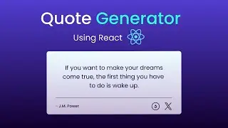 How To Create Random Quote Generator In React JS | React Project For Beginners