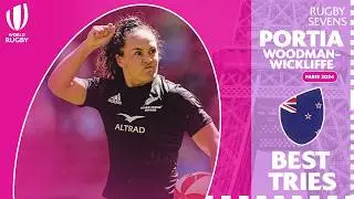 New Zealand's EPIC Powerhouse | Portia Woodman-Wickliffe | Best Tries HSBC SVNS 2023/24