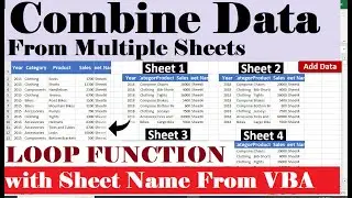 How To merge multiple sheet into one sheet in excel workbook