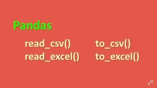 Python Tutorial: Learn Pandas - read_csv(), to_csv(), read_excel(), to_excel() in 6 Minutes