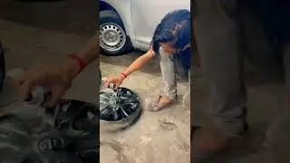 Black Wheels🔥Swift rims & wheel cap painted😍amazing look🔥Karol Bagh accessories market✅8700877571