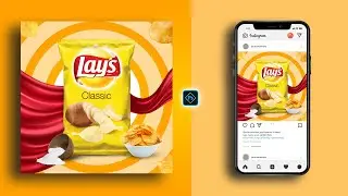 Lays Chips Social Media Post Banner Design in Photoshop Tutorial