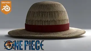 Blender 3.6 - Modeling Luffy's Straw Hat from the anime One Piece - Time lapse