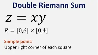 Estimate the volume of solid that lies below the surface z = xy and above rectangle R=[(0,6)x(0,4)]