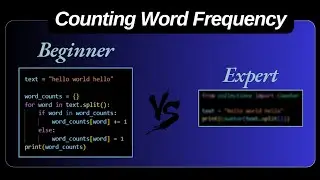 Python Beginner vs Expert: Counting Word Frequency Simplified! 🐍