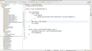 local Inner Class In Java