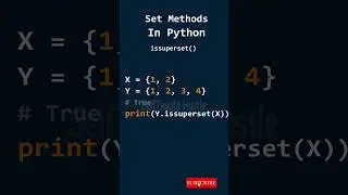 Set Methods issuperset in Python 