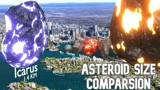 Asteroid SIZE Comparison On The Earth  🌎🌑