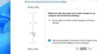 Turn off UAC and set to never notify in Windows 11