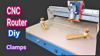 CNC router for engraving and drawing on wood.  Mounting clamps accessories