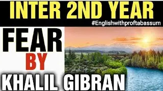 FEAR BY KHALIL GIBRAN IN HINDI INTER 2ND YEAR ENGLISH NEW SYLLABUS