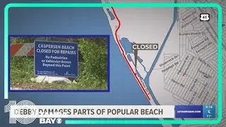 Parts of Caspersen Beach closed following damage from Hurricane Debby