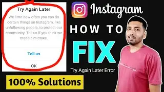 How to fix Try Again Later Error in Instagram 2020 | How to fix action blocked on Instagram