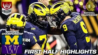 NATIONAL CHAMPIONSHIP HALFTIME HIGHLIGHTS: Michigan Wolverines vs. Washington Huskies