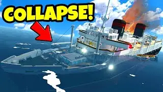 Ship COLLAPSES & EXPLODES in Stormworks Sinking Ship Survival!