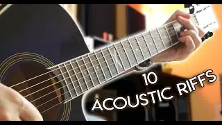 10 ACOUSTIC Guitar Riffs For BEGINNERS (w/Tabs)