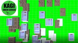 Animated Matrix Doors Grid Green Screen