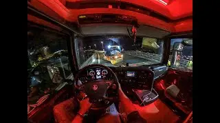 POV Driving Scania R580 - Nightride through Stockholm