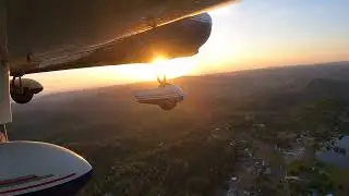 Piper Warrior - Sunset Flight NorCal