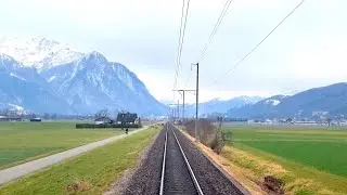 ★ 4K 🇨🇭St. Margrethen - Buchs - Sargans cab ride Switzerland [01.2023] Führerstandsmitfahrt Rheintal