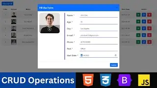 Complete CRUD Operations using HTML CSS Bootstrap v5 and JavaScript Local Storage. CRUD Application