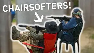 Playing Airsoft with Real Life CHAIRSOFTERS - WE M4 GBBR