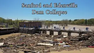 Sanford and Wixom Flood 2020 - Drone - Dam Collapse