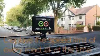 Aguri DX4000 GPS dash cam, speed trap detector and speed limit alert system in action on the road