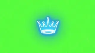 Neon Crown Shape | Glowing Light | GREEN SCREEN + BLACK SCREEN | AFTER EFFECTS | LOOP VIDEO