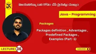 36|Java| Packages | Definition | Advantages | Predefined Packages | Examples |Part -1 