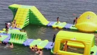 Long Beach opens inflatable water playground