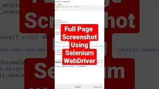 Full Page Screenshot in Selenium WebDriver #selenium #automation #website #webdriver #latest #news