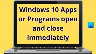 Windows Apps or Programs open and close immediately