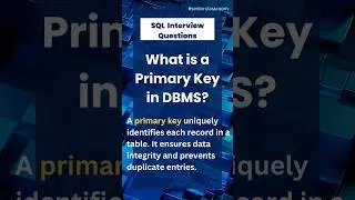 SQL Primary Keys: Unlocking the Power of Database Design | SQL Shorts | SQL interview questions 