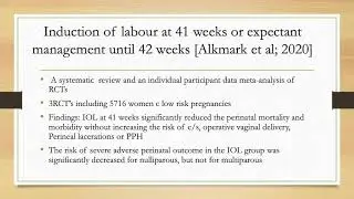 Options in induction of labour.