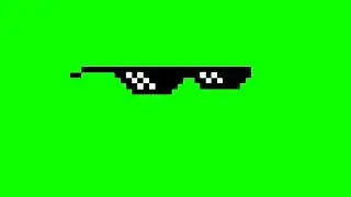 Футажи для видео монтажа на зеленом фоне Пиксельные очки Footages Green Screen Pixel Glasses