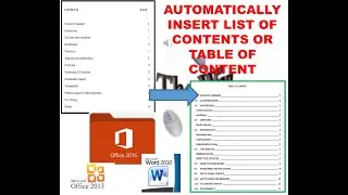 AUTOMATIC TABLE OF CONTENT WITH HYPERLINKS