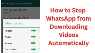 How To Stop Auto Download in WhatsApp