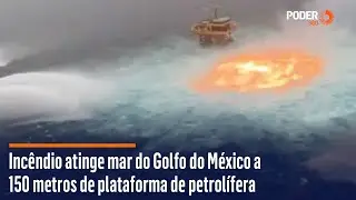 Incêndio atinge mar do Golfo do México a 150 metros de plataforma de petrolífera